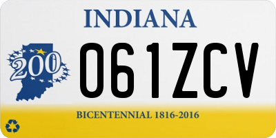 IN license plate 061ZCV