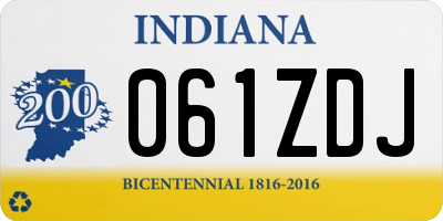 IN license plate 061ZDJ