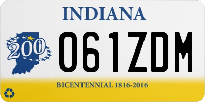 IN license plate 061ZDM