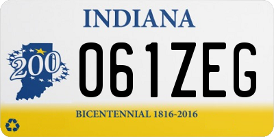 IN license plate 061ZEG