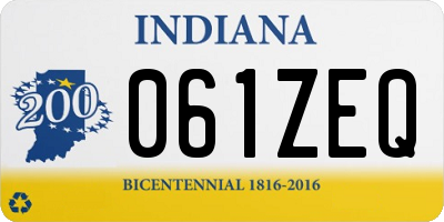 IN license plate 061ZEQ