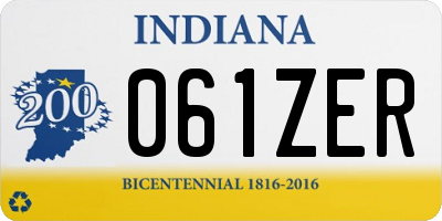 IN license plate 061ZER