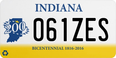 IN license plate 061ZES