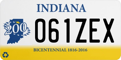 IN license plate 061ZEX