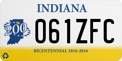 IN license plate 061ZFC