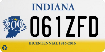 IN license plate 061ZFD