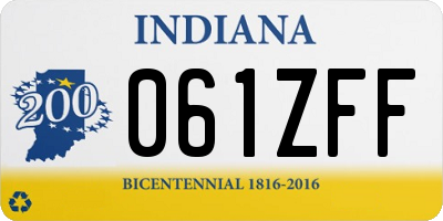 IN license plate 061ZFF