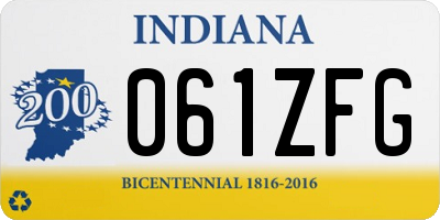 IN license plate 061ZFG