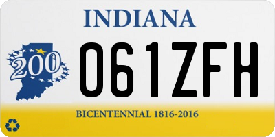 IN license plate 061ZFH
