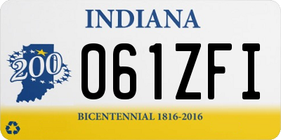 IN license plate 061ZFI