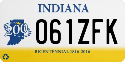 IN license plate 061ZFK