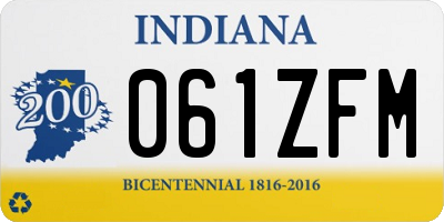 IN license plate 061ZFM