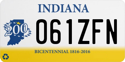 IN license plate 061ZFN