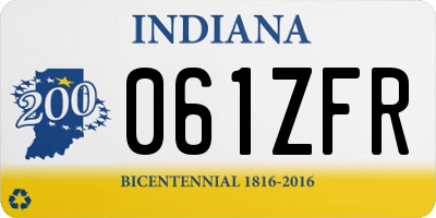 IN license plate 061ZFR