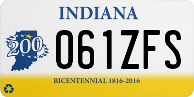 IN license plate 061ZFS