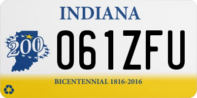 IN license plate 061ZFU