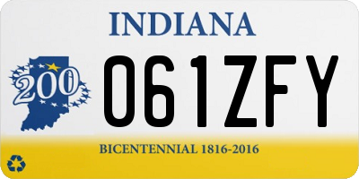 IN license plate 061ZFY