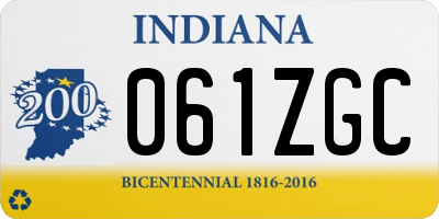 IN license plate 061ZGC