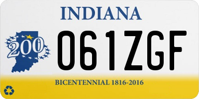IN license plate 061ZGF