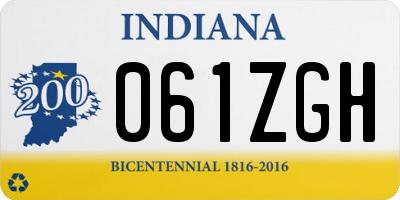 IN license plate 061ZGH