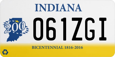 IN license plate 061ZGI