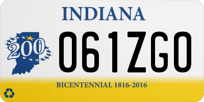 IN license plate 061ZGO
