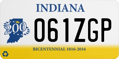 IN license plate 061ZGP