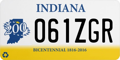 IN license plate 061ZGR