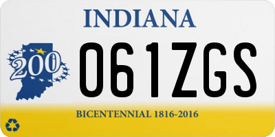 IN license plate 061ZGS