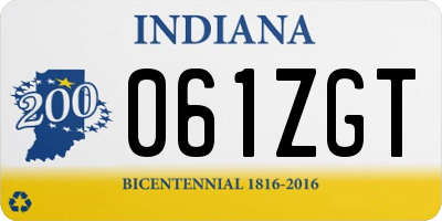 IN license plate 061ZGT