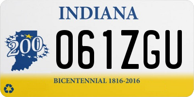 IN license plate 061ZGU