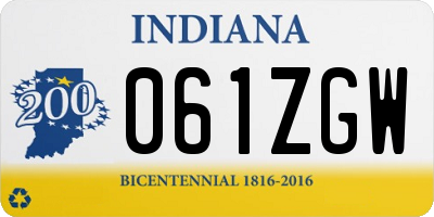 IN license plate 061ZGW