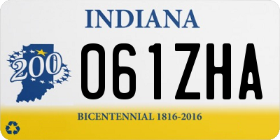 IN license plate 061ZHA