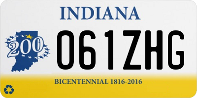 IN license plate 061ZHG