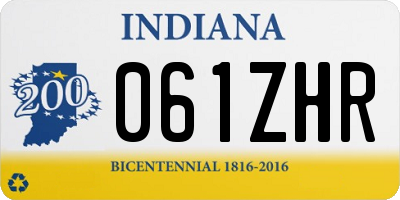 IN license plate 061ZHR