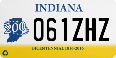 IN license plate 061ZHZ