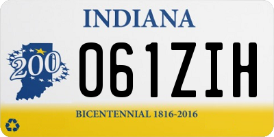 IN license plate 061ZIH