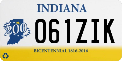 IN license plate 061ZIK