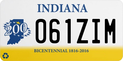 IN license plate 061ZIM