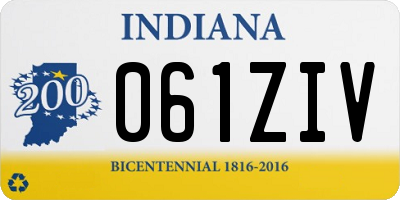 IN license plate 061ZIV