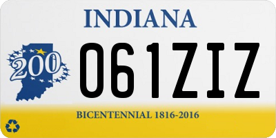 IN license plate 061ZIZ