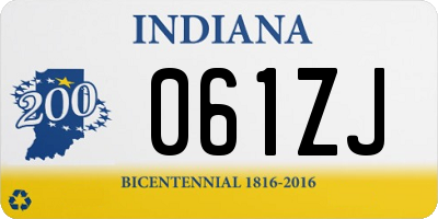 IN license plate 061ZJ