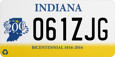 IN license plate 061ZJG