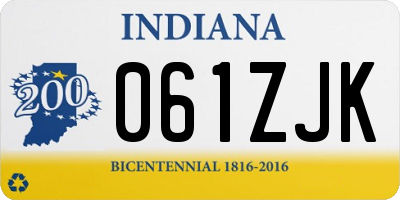 IN license plate 061ZJK