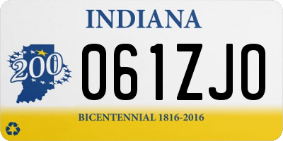 IN license plate 061ZJO