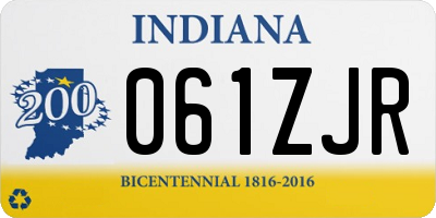IN license plate 061ZJR