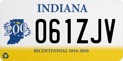 IN license plate 061ZJV