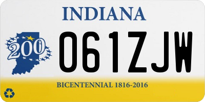 IN license plate 061ZJW