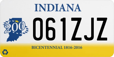 IN license plate 061ZJZ