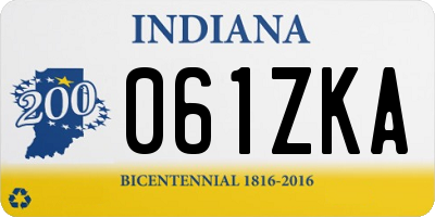 IN license plate 061ZKA